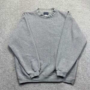 VINTAGE LA Loving Sweatshirt Mens Large Gray Ribbed Knit Crewneck Pullover Thick